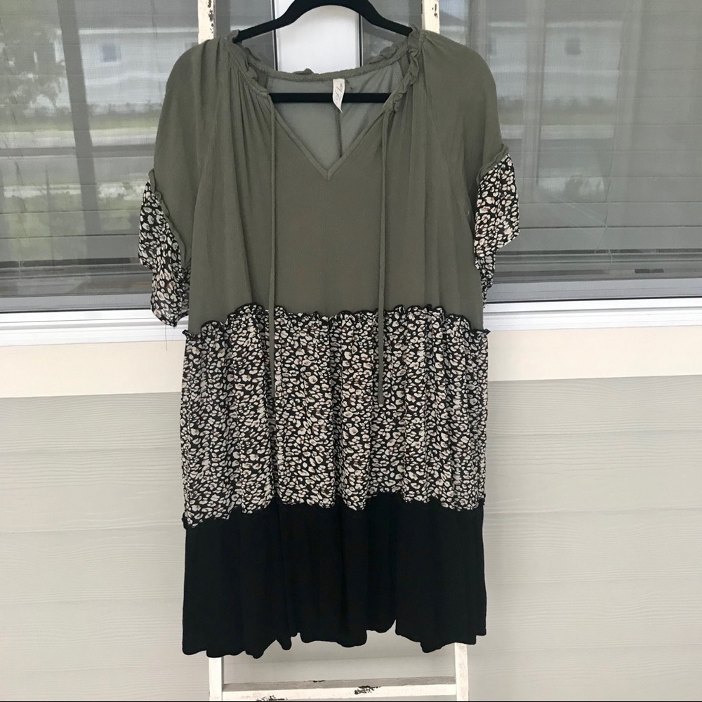 Block patterned dress